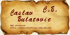 Časlav Bulatović vizit kartica